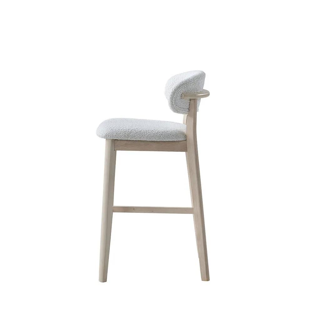 ACTU Bar Stools Set of 2, 30” Upholstered Bar Height Stools, Solid Wood, Mid-Century Modern by ACTU FURNITURE