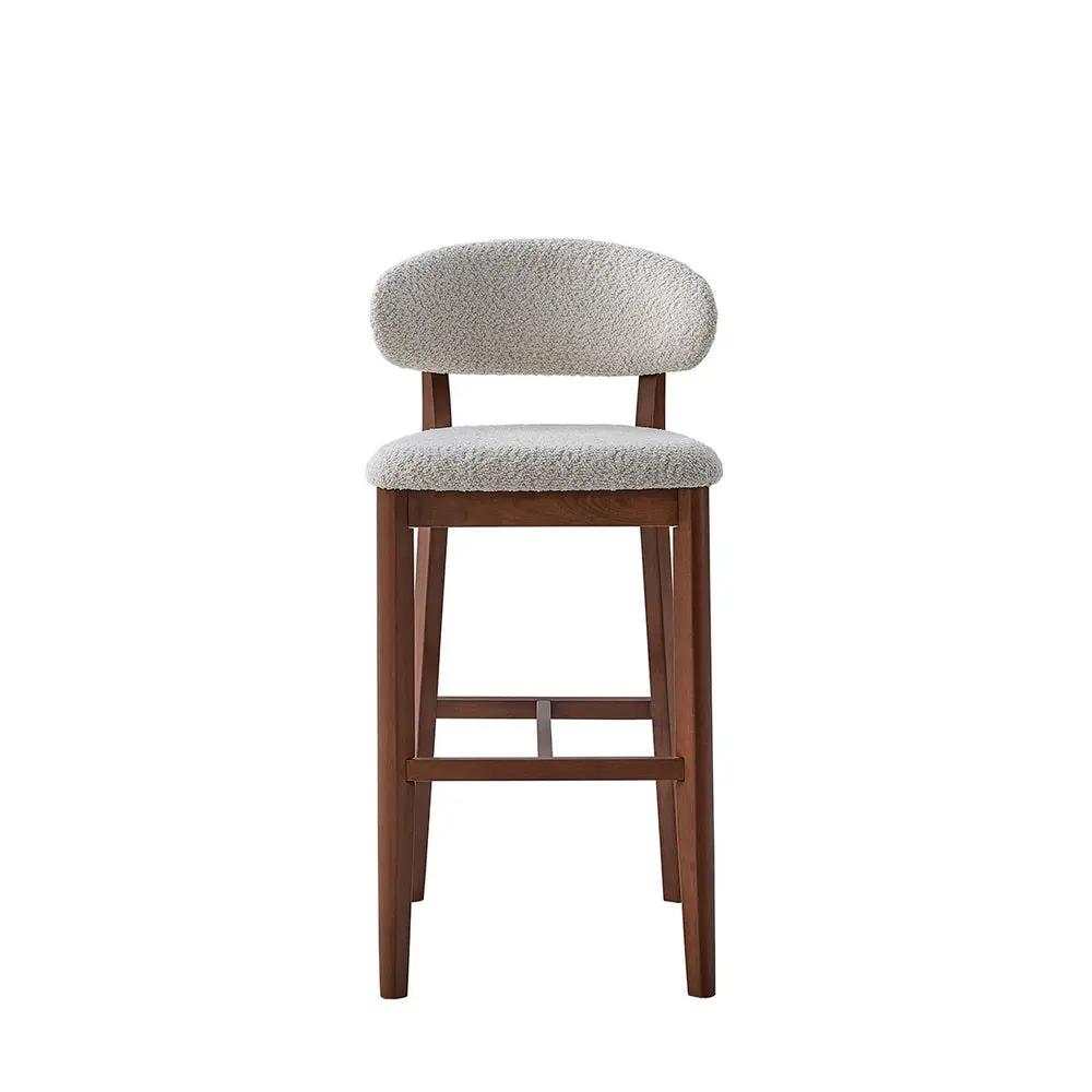 ACTU Bar Stools Set of 2, 30” Upholstered Bar Height Stools, Solid Wood, Mid-Century Modern by ACTU FURNITURE