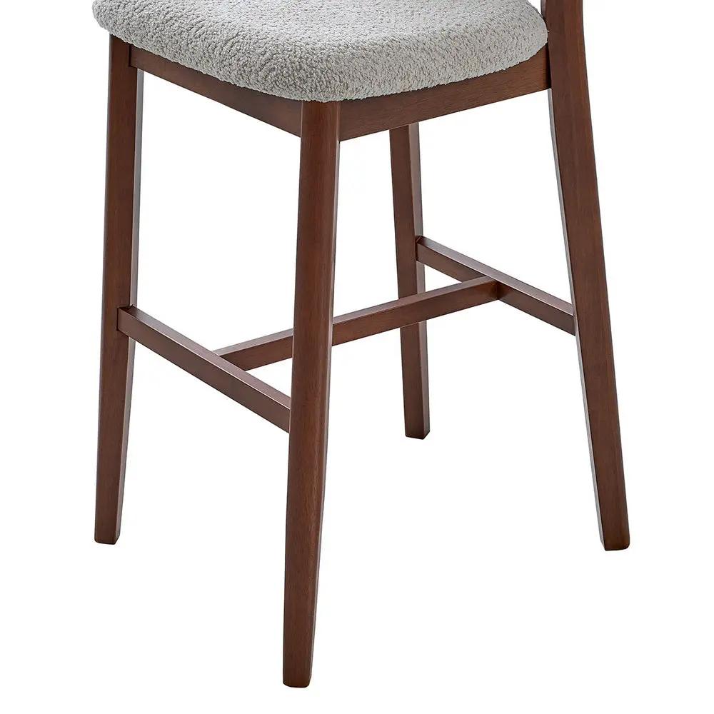 ACTU Bar Stools Set of 2, 30” Upholstered Bar Height Stools, Solid Wood, Mid-Century Modern by ACTU FURNITURE
