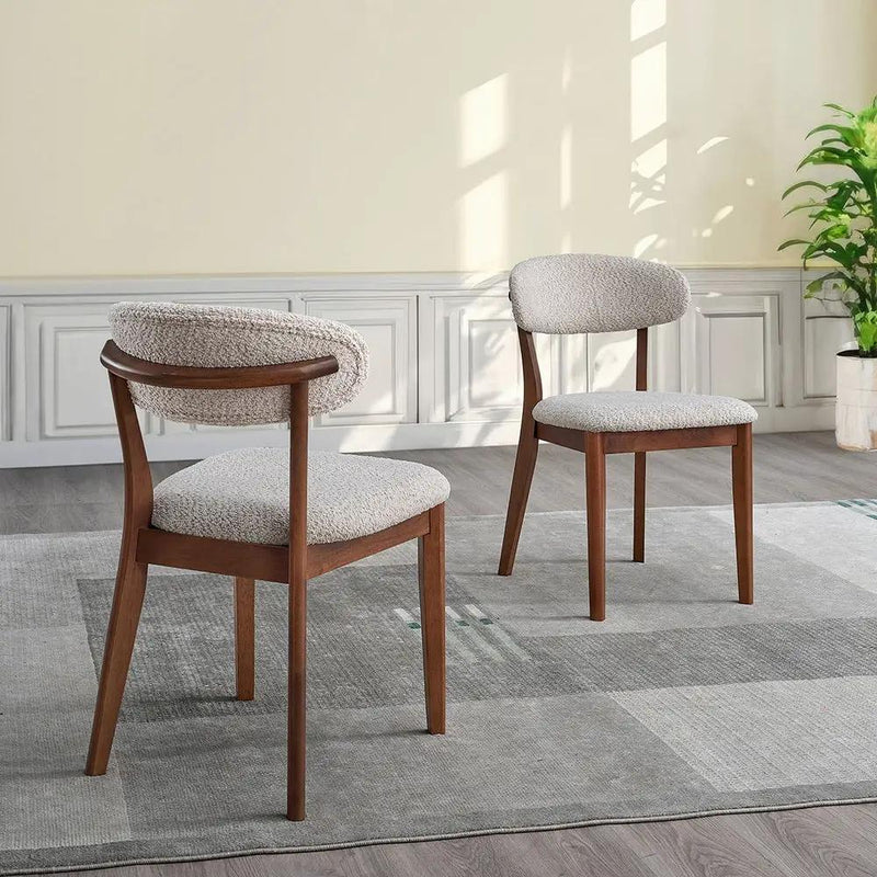 ACTU Scandinavian Dining Table Set with Upholstered Chairs for Small Spaces (Seats 4–6) by ACTU FURNITURE