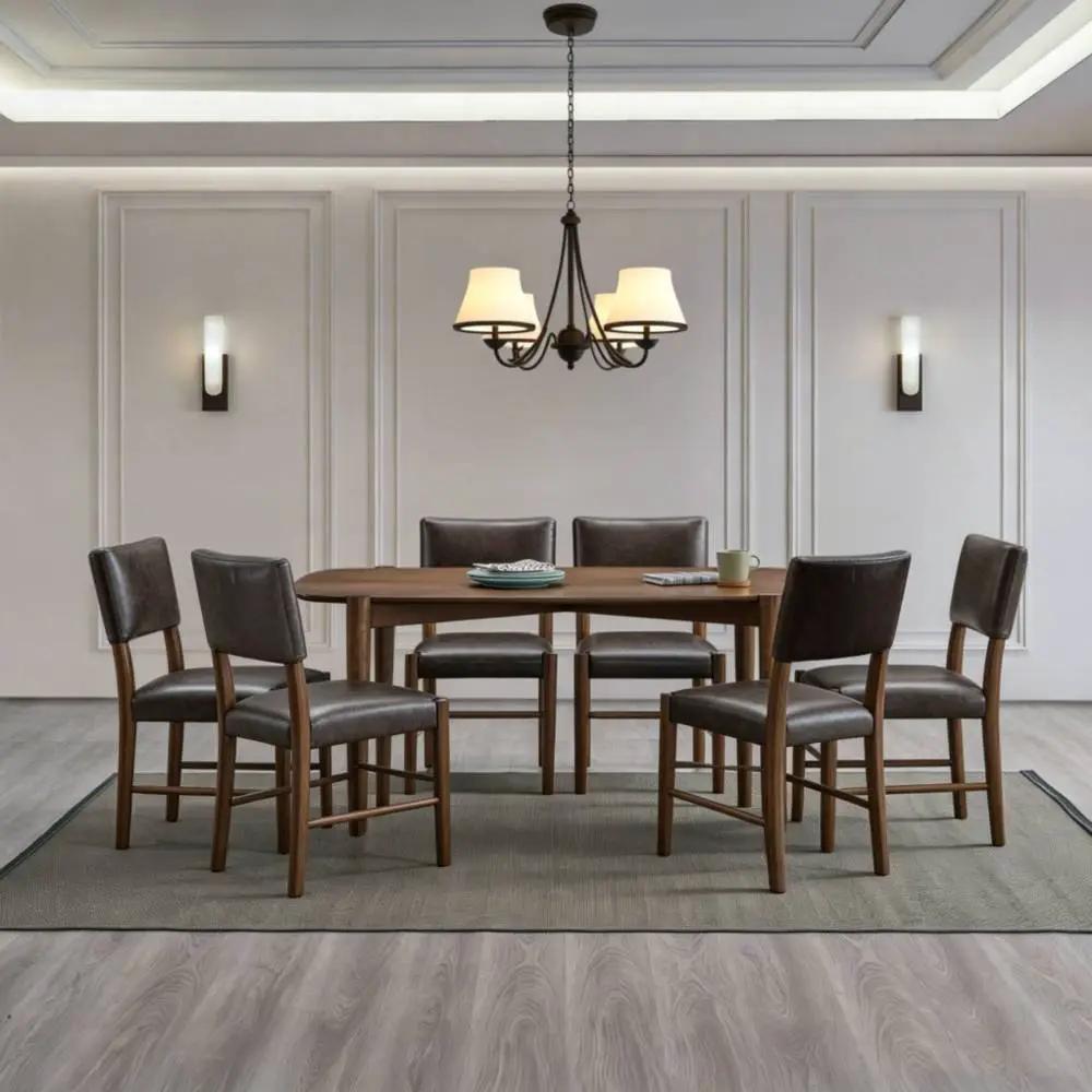 ACTU 58” Mid-Century Modern Dining Table Set for Small Spaces (Seats 4–6) by ACTU FURNITURE