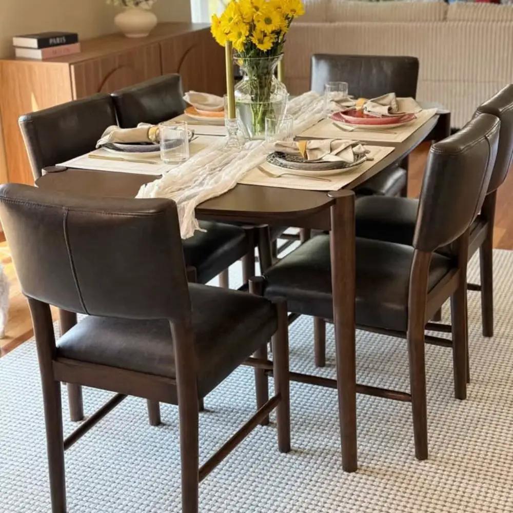 ACTU 58” Mid-Century Modern Dining Table Set for Small Spaces (Seats 4–6) by ACTU FURNITURE