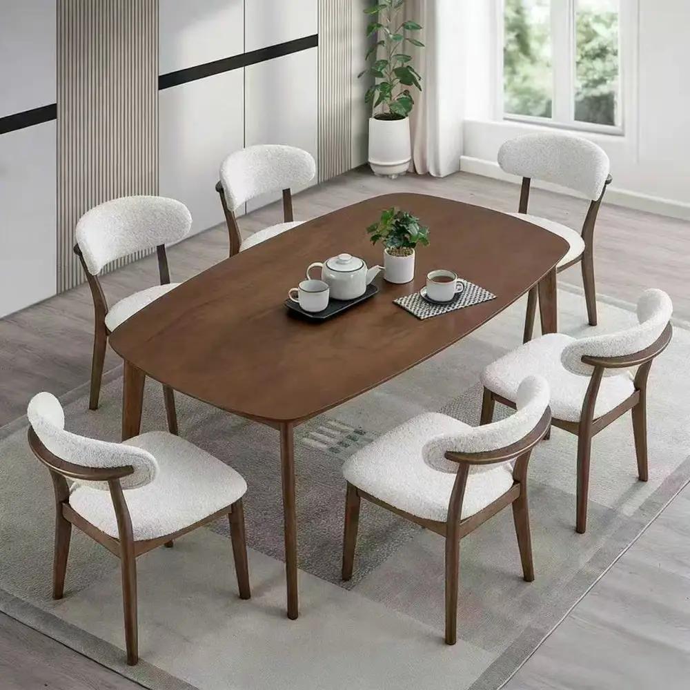 ACTU Scandinavian Dining Table Set with Upholstered Chairs for Small Spaces (Seats 4–6) by ACTU FURNITURE