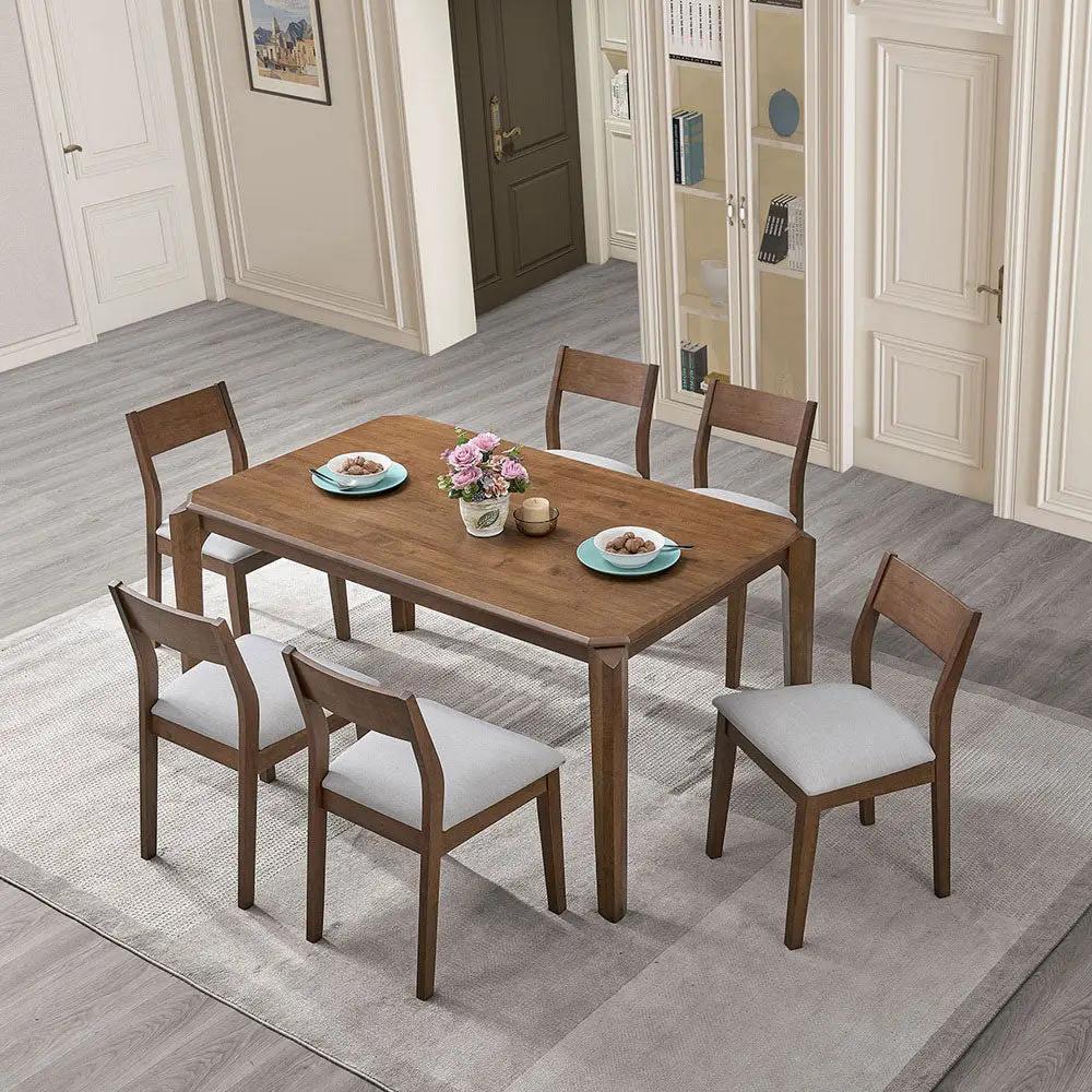 ACTU 59” Solid Wood Mid-Century Modern Dining Table Set for Small Spaces (Seats 4–6) by ACTU FURNITURE