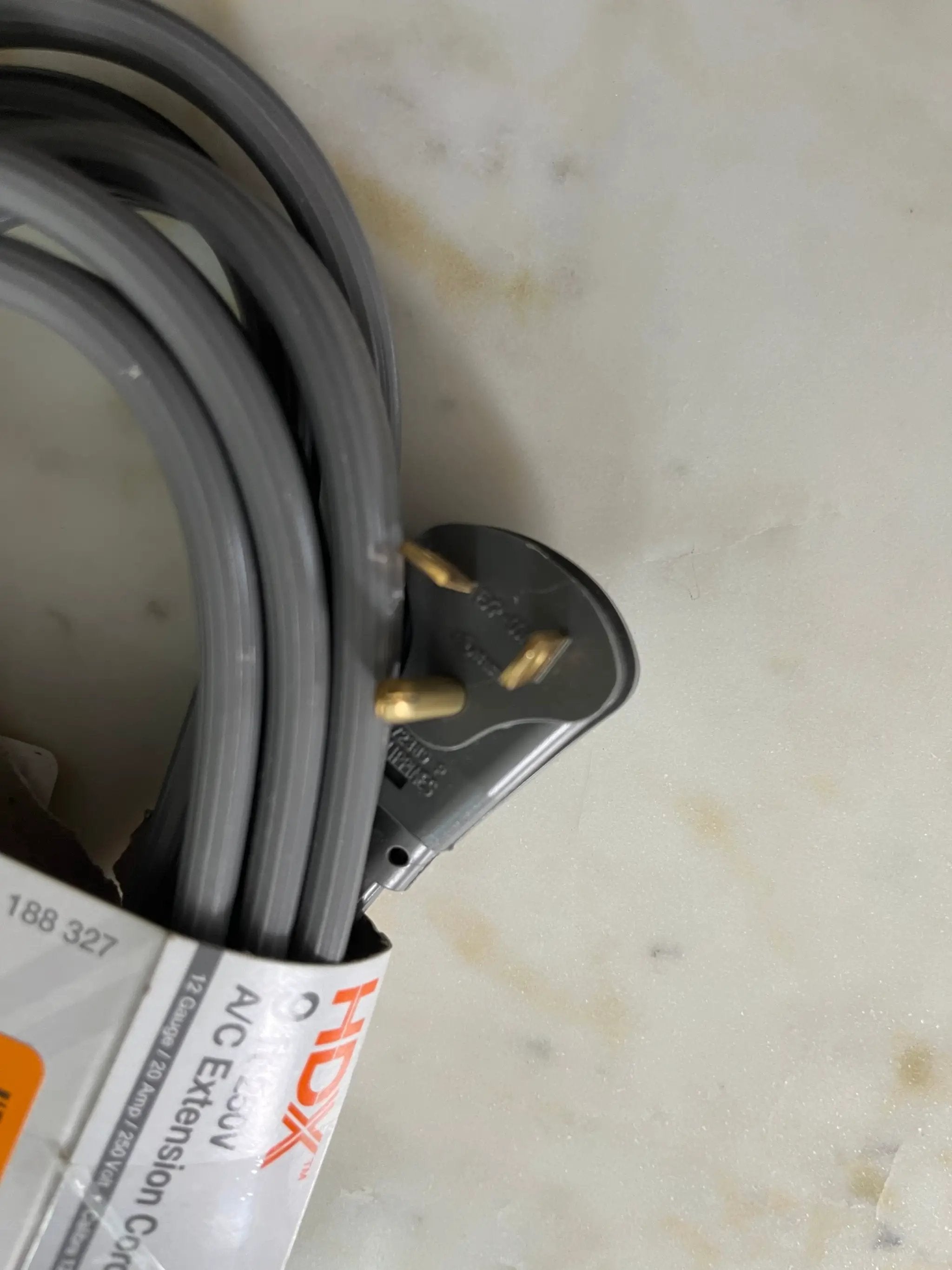 HDX 9 ft. 12/3 20 Amp 250-Volt Air Conditioner Extension Cord, Grey by Selzalot