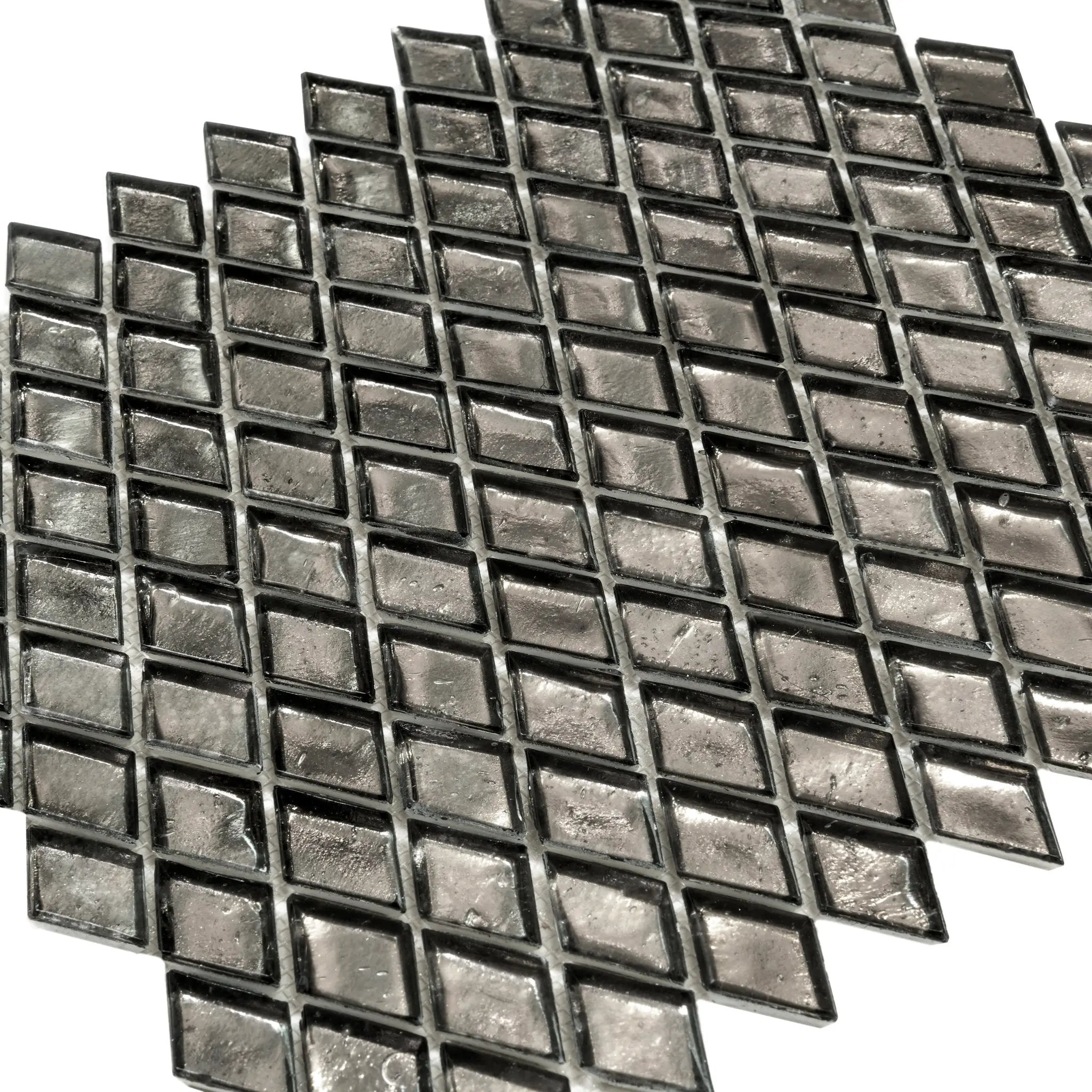 Gray 11x11 Glossy Diamond Glass Mosaic Tile (10 pack, 8.55 sq ft/case) by Apollo Tile