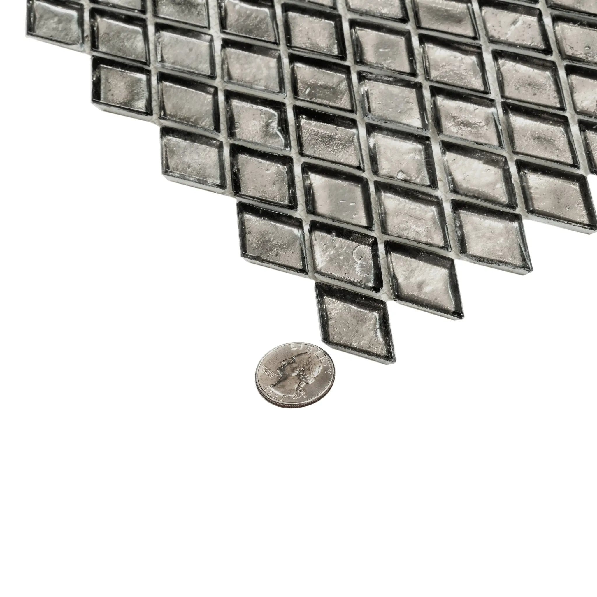 Gray 11x11 Glossy Diamond Glass Mosaic Tile (10 pack, 8.55 sq ft/case) by Apollo Tile