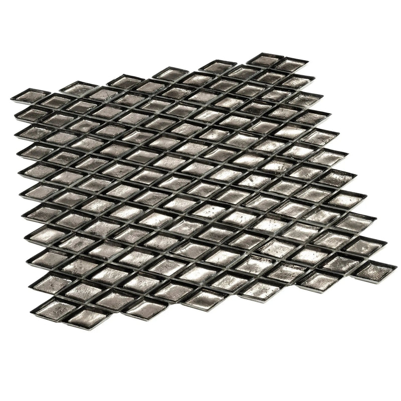 Gray 11x11 Glossy Diamond Glass Mosaic Tile (10 pack, 8.55 sq ft/case) by Apollo Tile