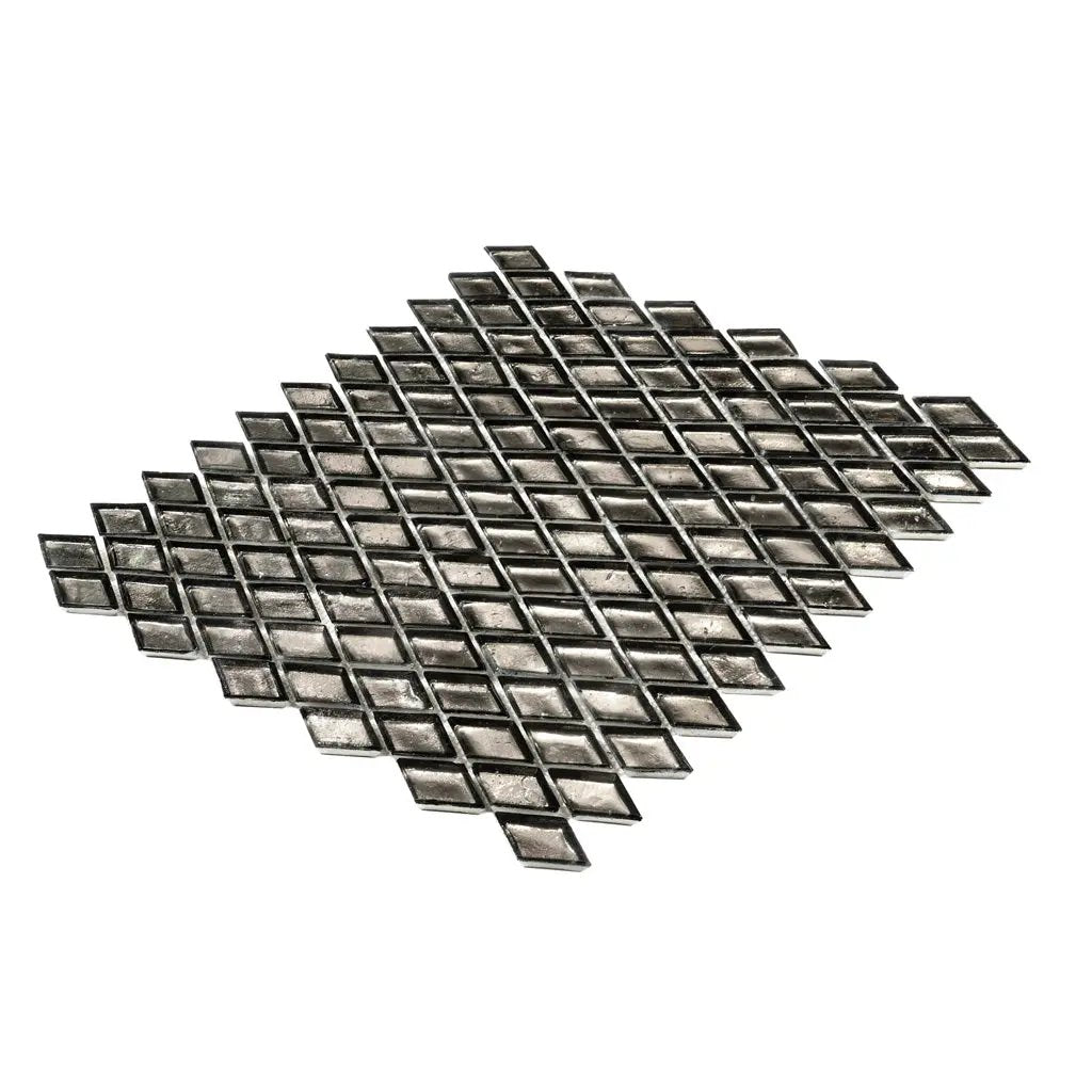 Silver 11x11 Glossy Diamond Glass Mosaic Tile (10 pack, 8.55 sq ft/case) by Apollo Tile