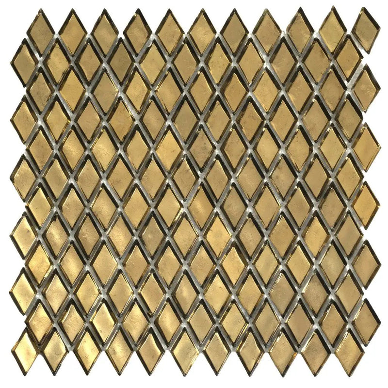 Gold 11x11 Glossy Diamond Glass Mosaic Tile (10 pack, 8.55 sq ft/case) by Apollo Tile