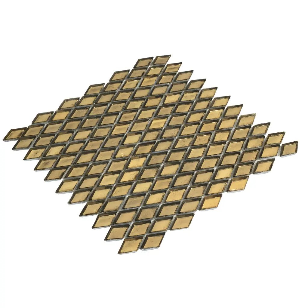 Gold 11x11 Glossy Diamond Glass Mosaic Tile (10 pack, 8.55 sq ft/case) by Apollo Tile