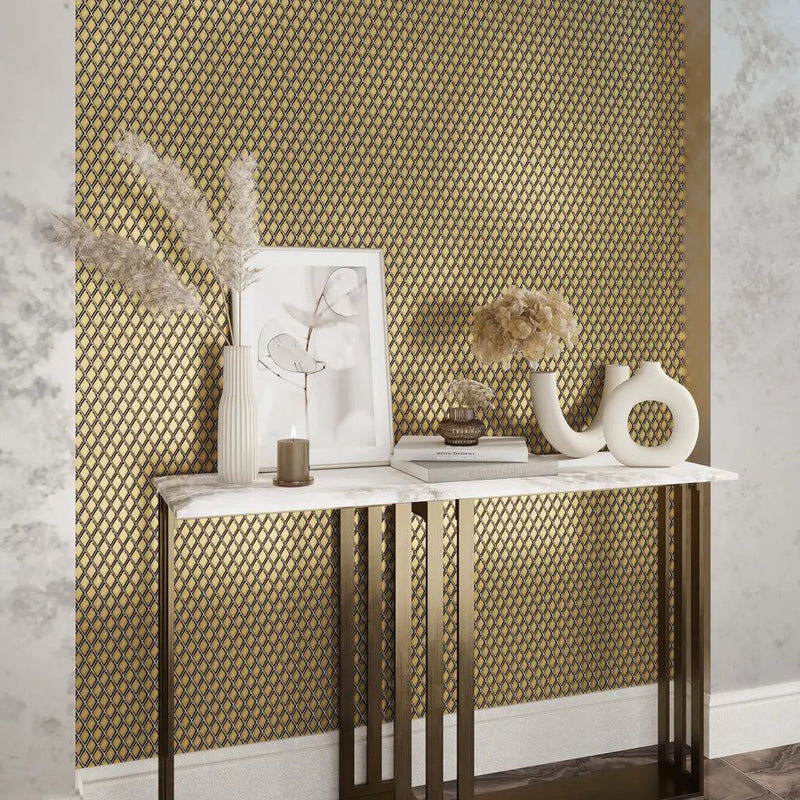 Gold 11x11 Glossy Diamond Glass Mosaic Tile (10 pack, 8.55 sq ft/case) by Apollo Tile