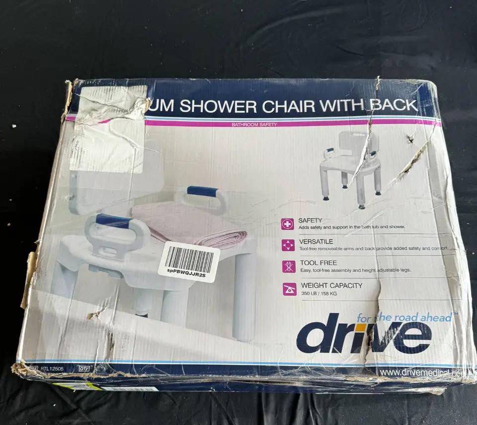 Drive Medical RTL12505 Shower Chair with Back and Arms by Selzalot
