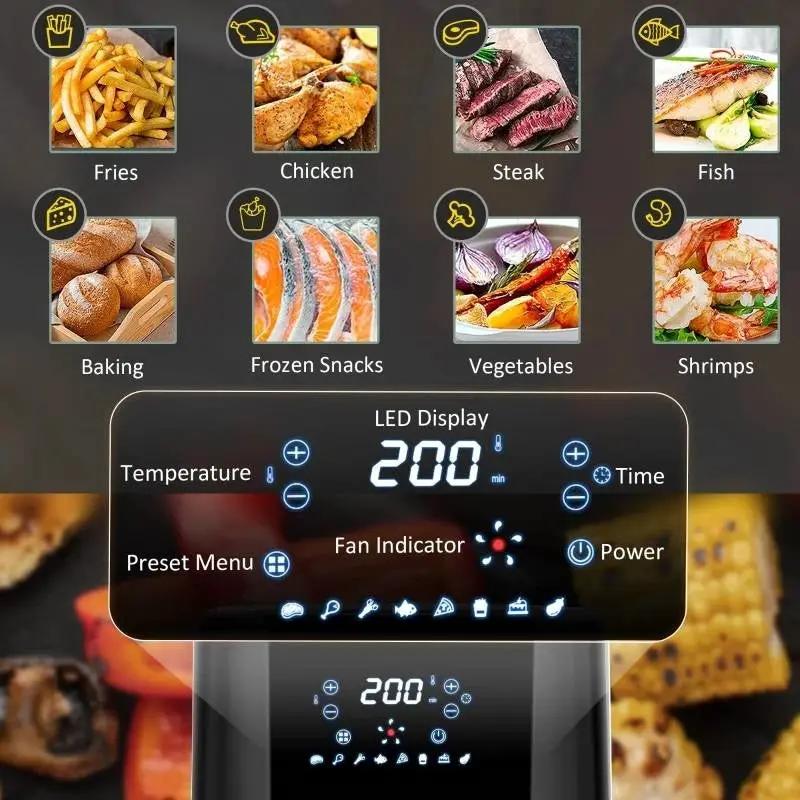 Silver/Black Multi-Function 4 in 1 Oven Air Fryer 4.7 QT by HomePacific