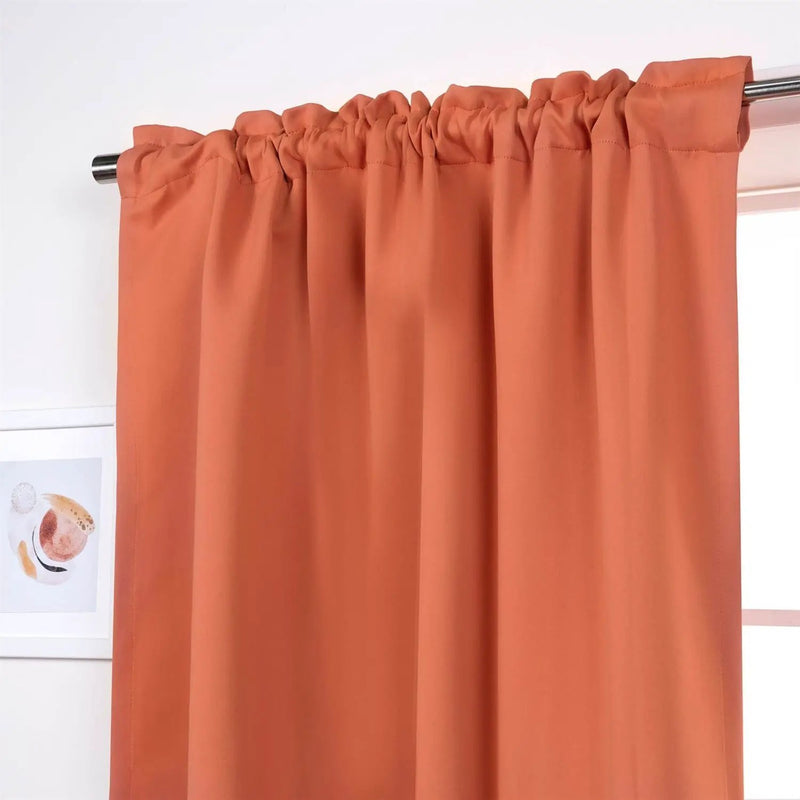 52 x 84 inch Solid Orange Apricot Thermal Blackout Curtain Panels - Set of 2 by HomePacific