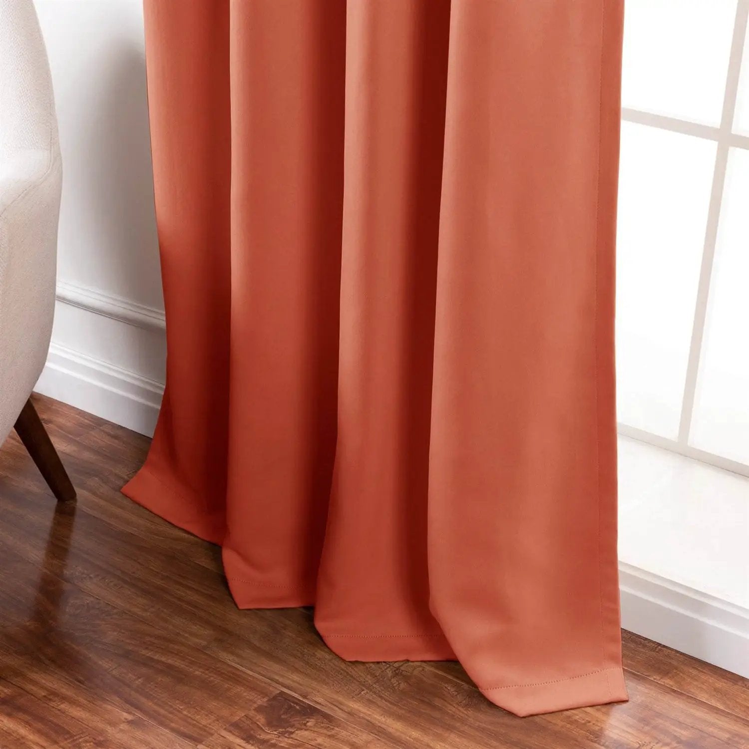 52 x 84 inch Solid Orange Apricot Thermal Blackout Curtain Panels - Set of 2 by HomePacific