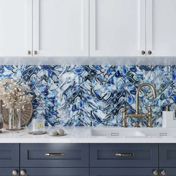 Blue 3x12 Glossy Glass Subway Tile (20 pack, 5 sq ft/case), photo 2 of 9