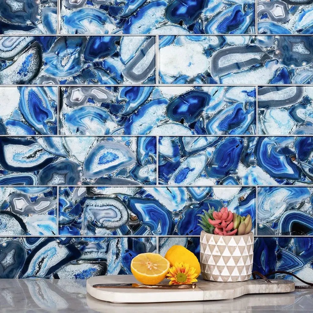 Blue 3x12 Glossy Glass Subway Tile (20 pack, 5 sq ft/case) by Apollo Tile