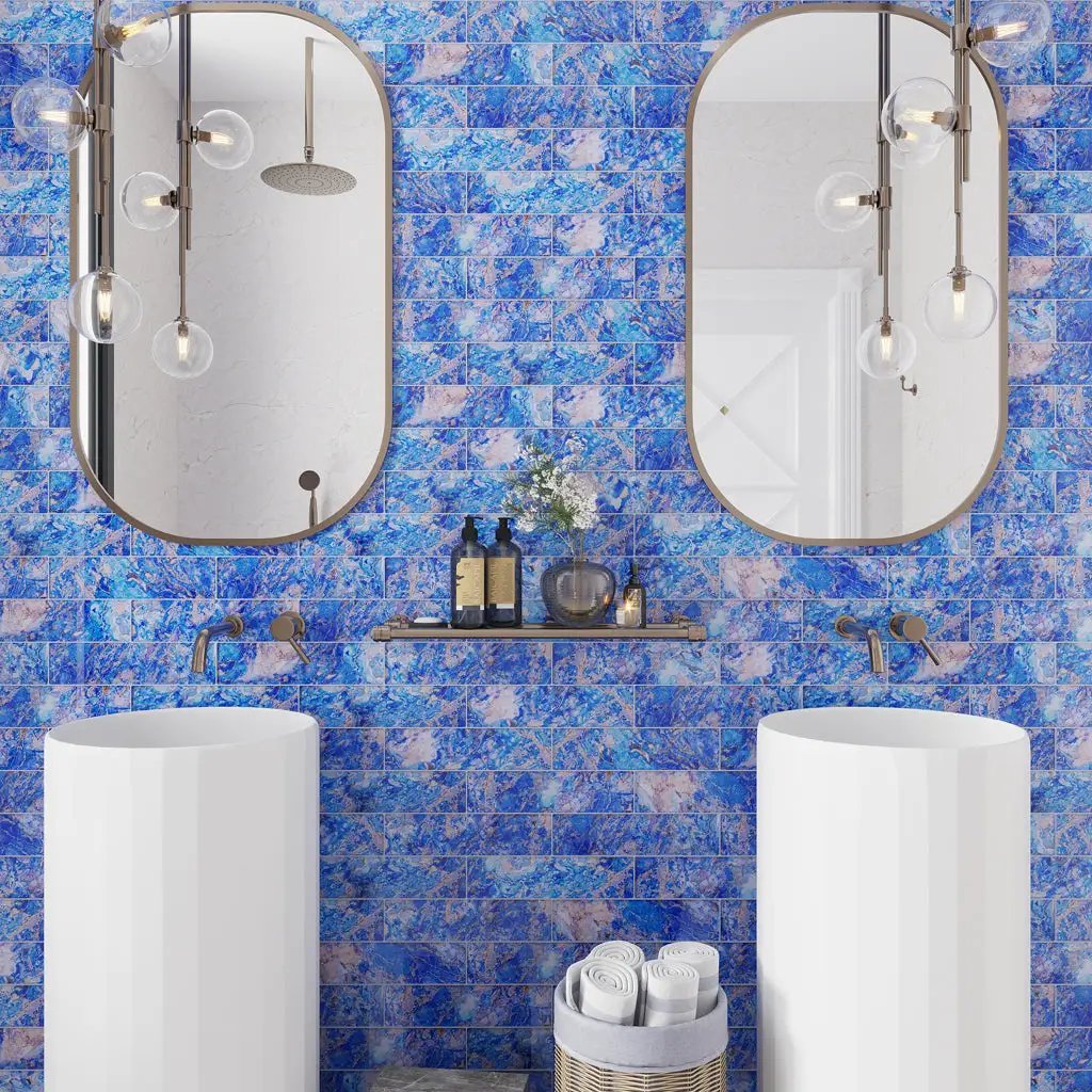 Cobalt Blue 3x12 Glossy Glass Subway Tile (20 pack, 5 sq ft/case) by Apollo Tile