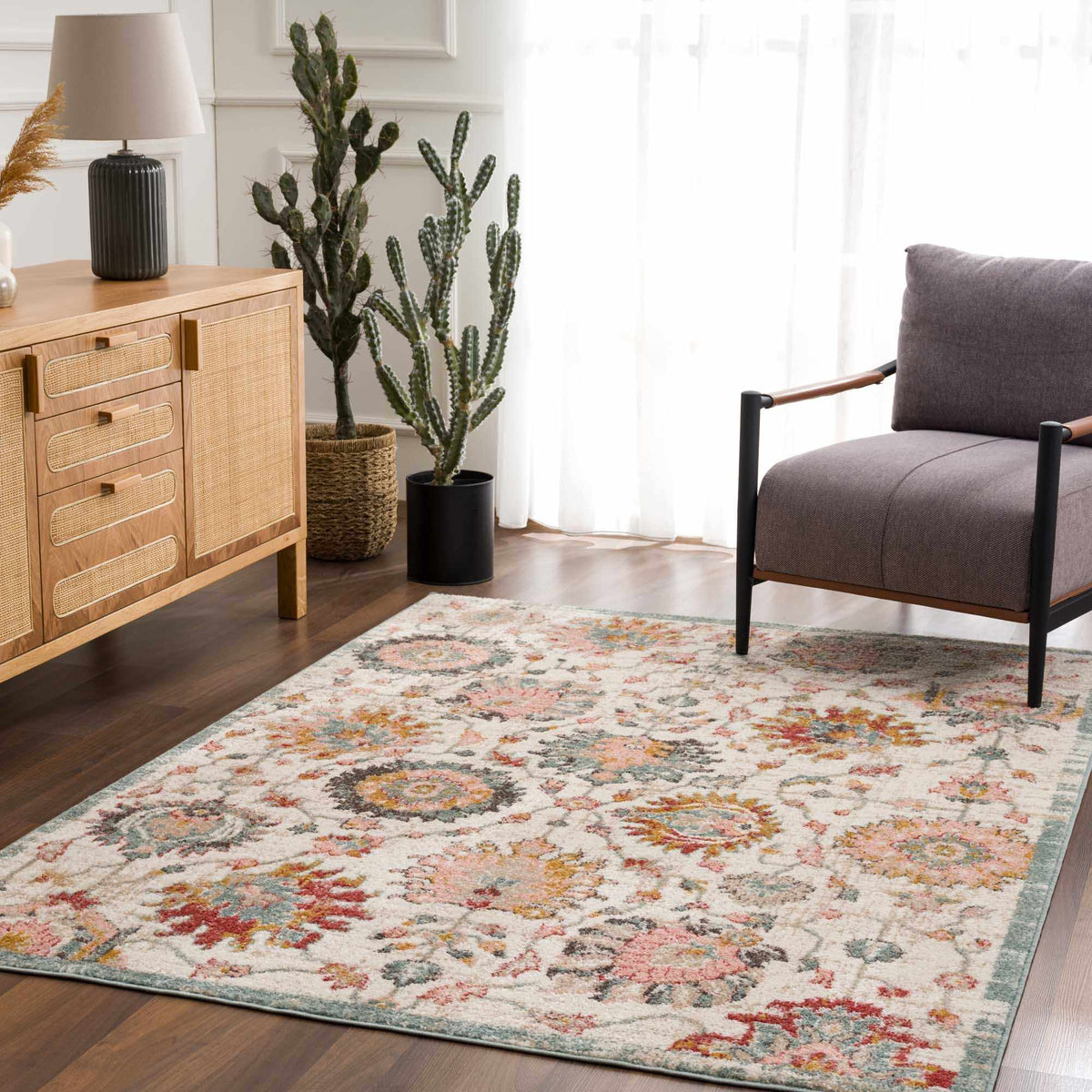 Twilight Floral Area Rug, installed in a room 6