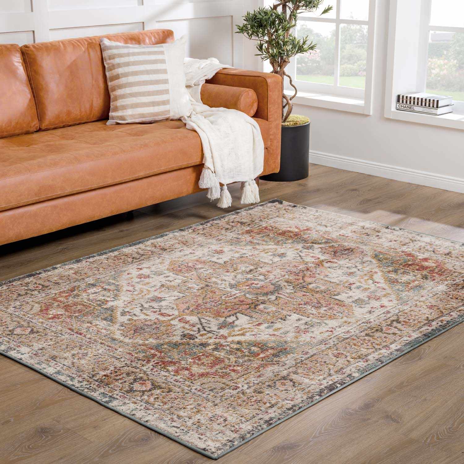 Peeta Brown Medallion Area Rug by Hauteloom