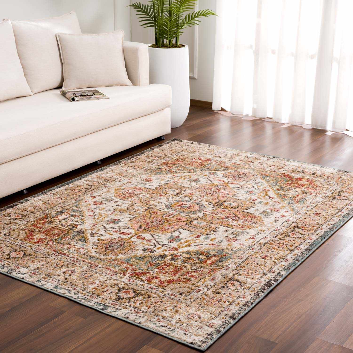 Peeta Brown Medallion Area Rug by Hauteloom