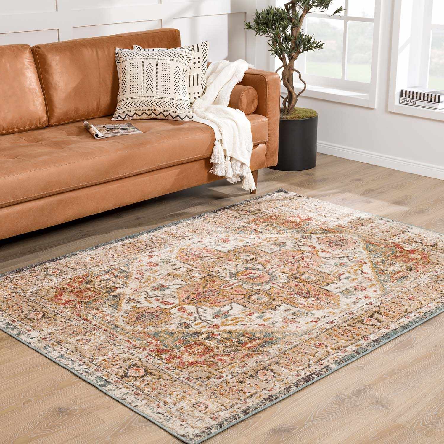 Peeta Brown Medallion Area Rug by Hauteloom