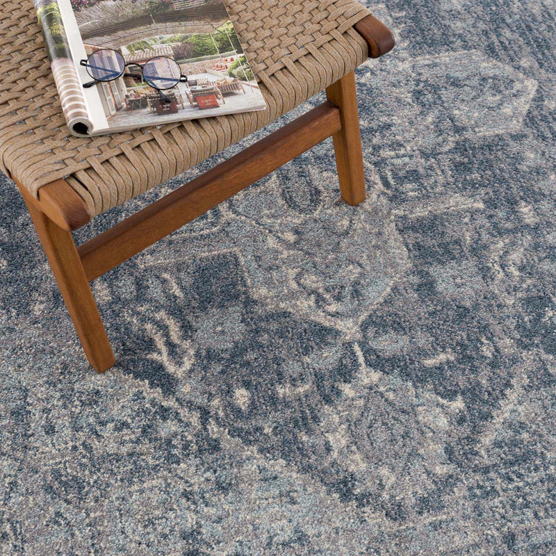 Peeta Blue Medallion Area Rug by Hauteloom