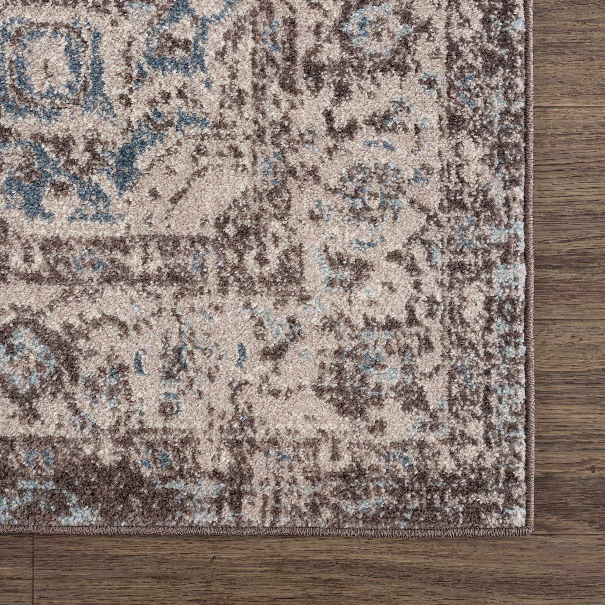 Peeta Dark Brown Medallion Area Rug by Hauteloom