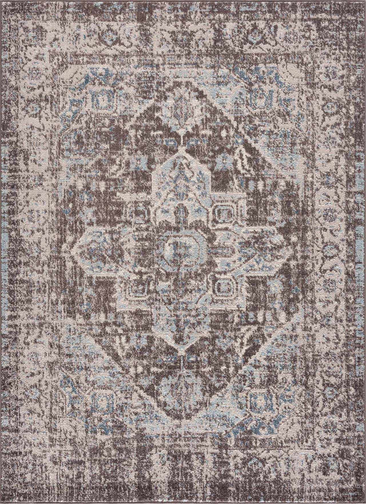 Peeta Dark Brown Medallion Area Rug, photo 3 of 10