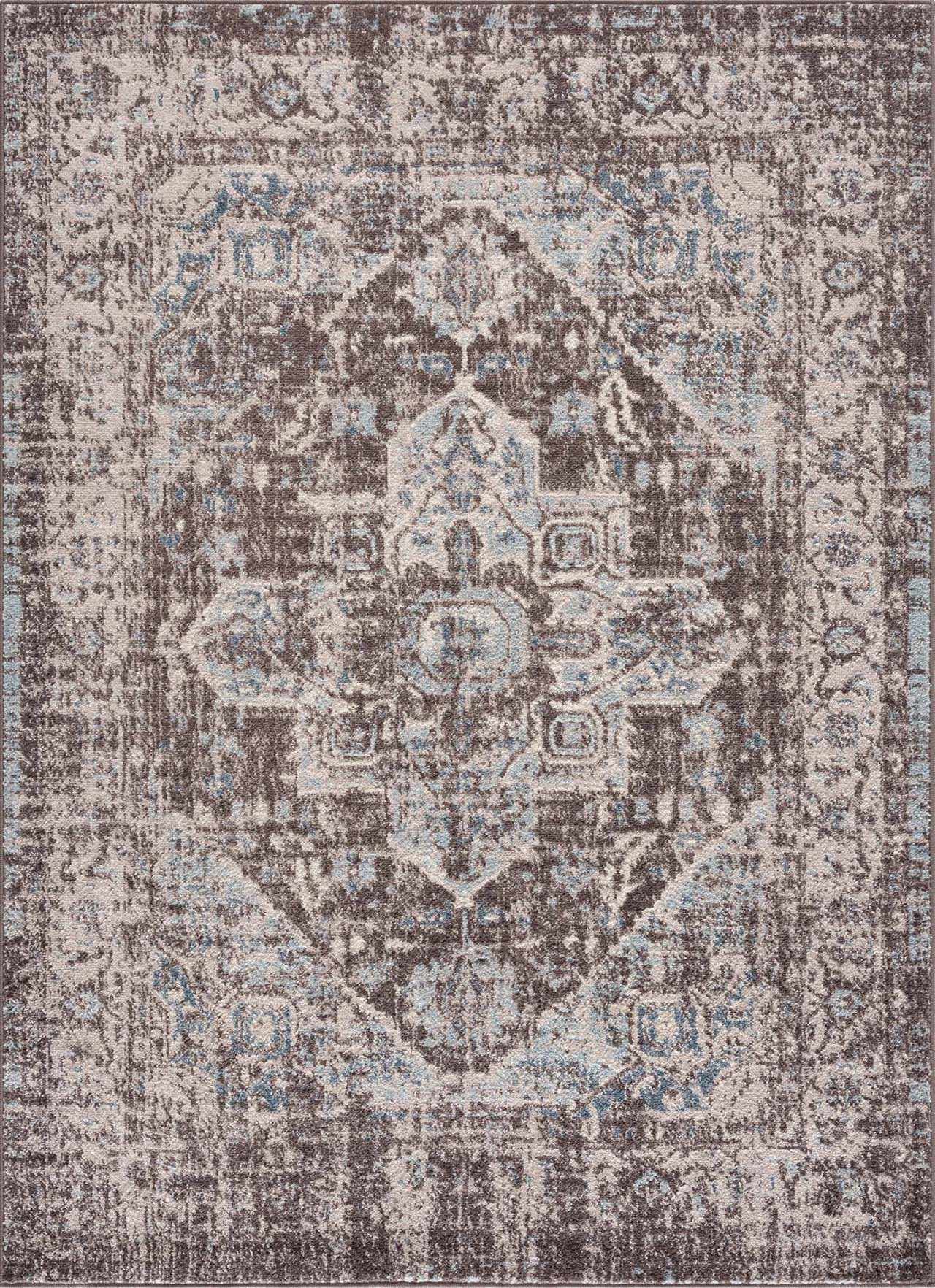 Peeta Dark Brown Medallion Area Rug by Hauteloom