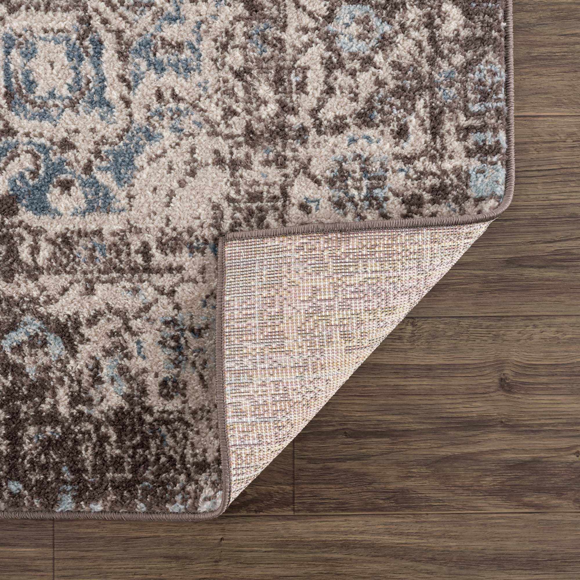 Peeta Dark Brown Medallion Area Rug by Hauteloom