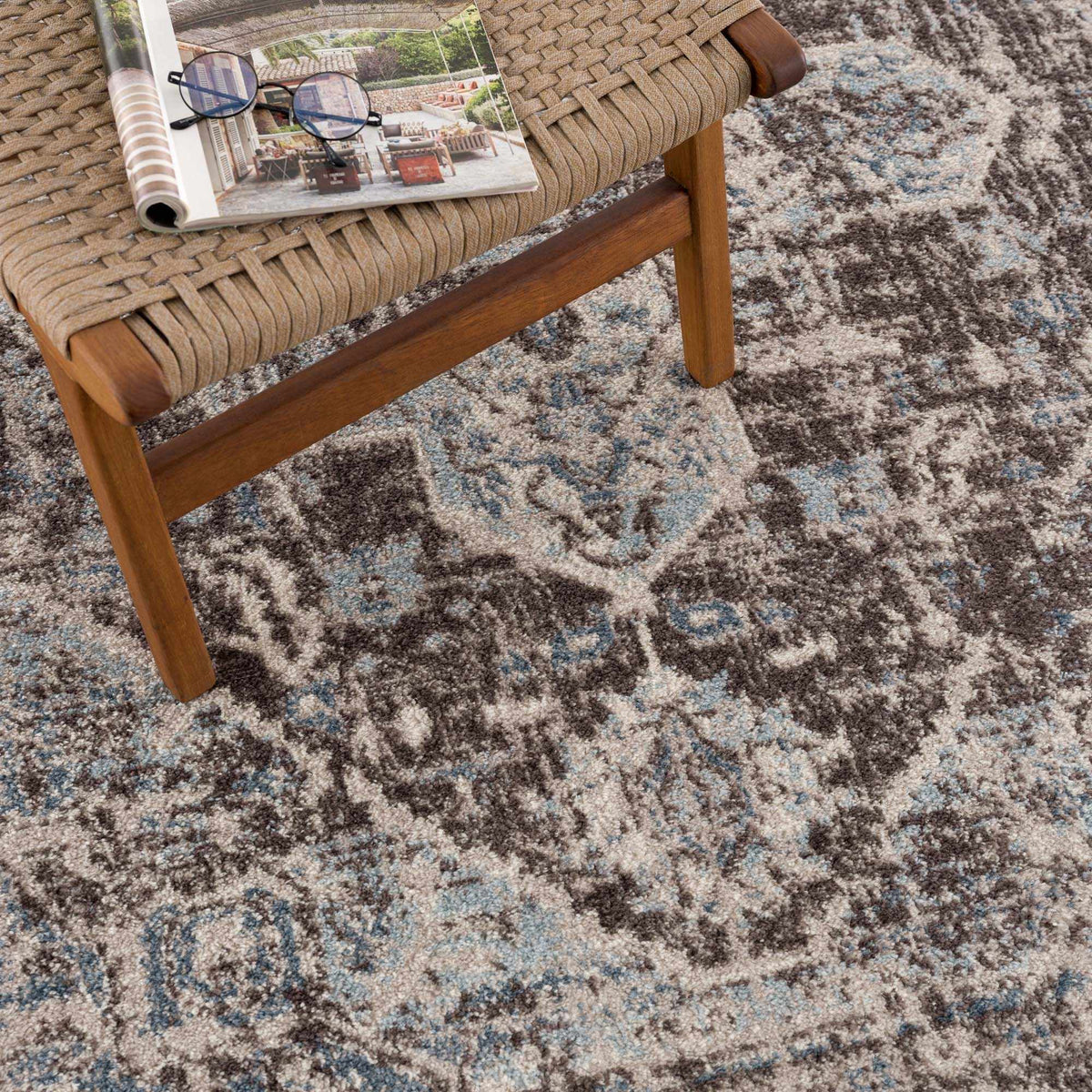 Peeta Dark Brown Medallion Area Rug, photo 9 of 10