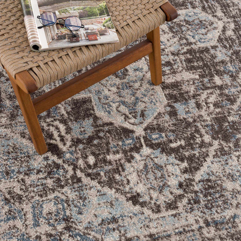 Peeta Dark Brown Medallion Area Rug - Clearance by Boutique Rugs