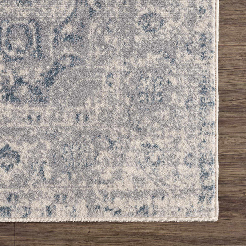 Peeta Gray Blue Medallion Area Rug by Hauteloom