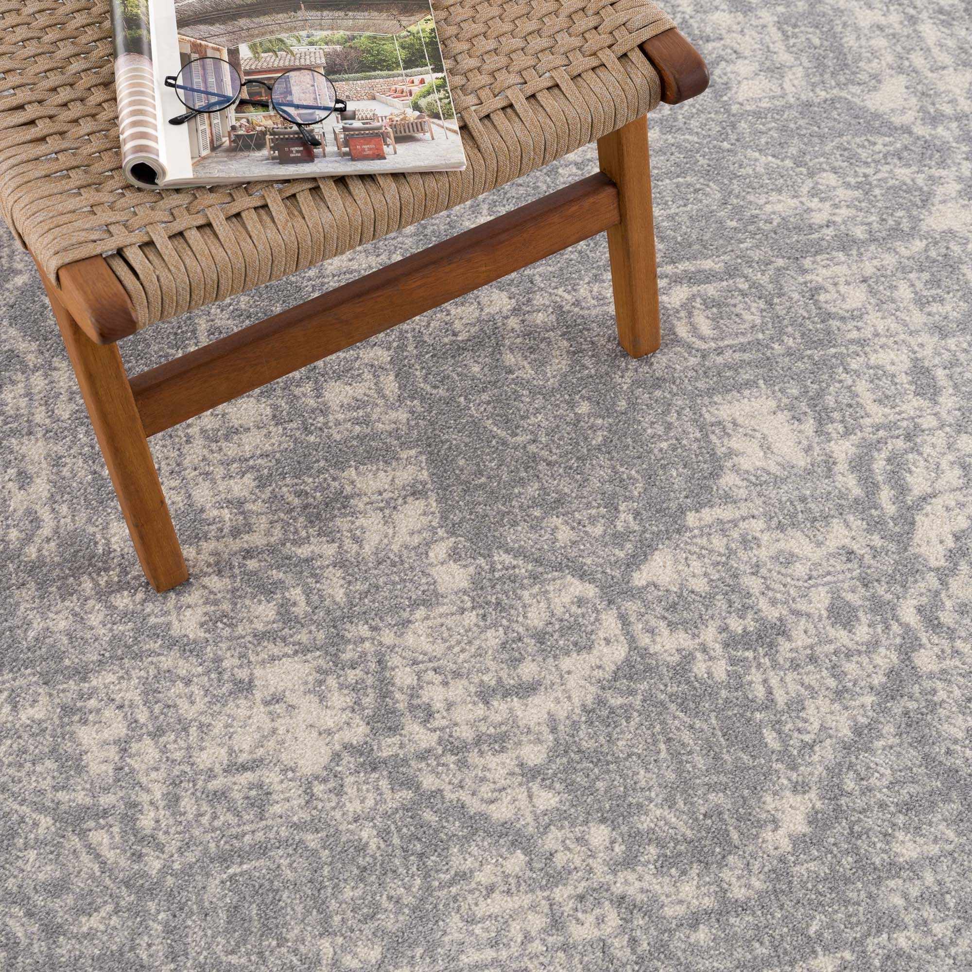 Peeta Gray Medallion Area Rug by Hauteloom
