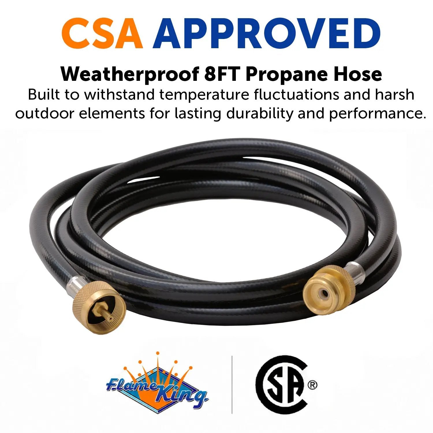 Flame King 8 Ft 1 Pound Propane Tank Gas Hose Adapter Extension by Flame King Products