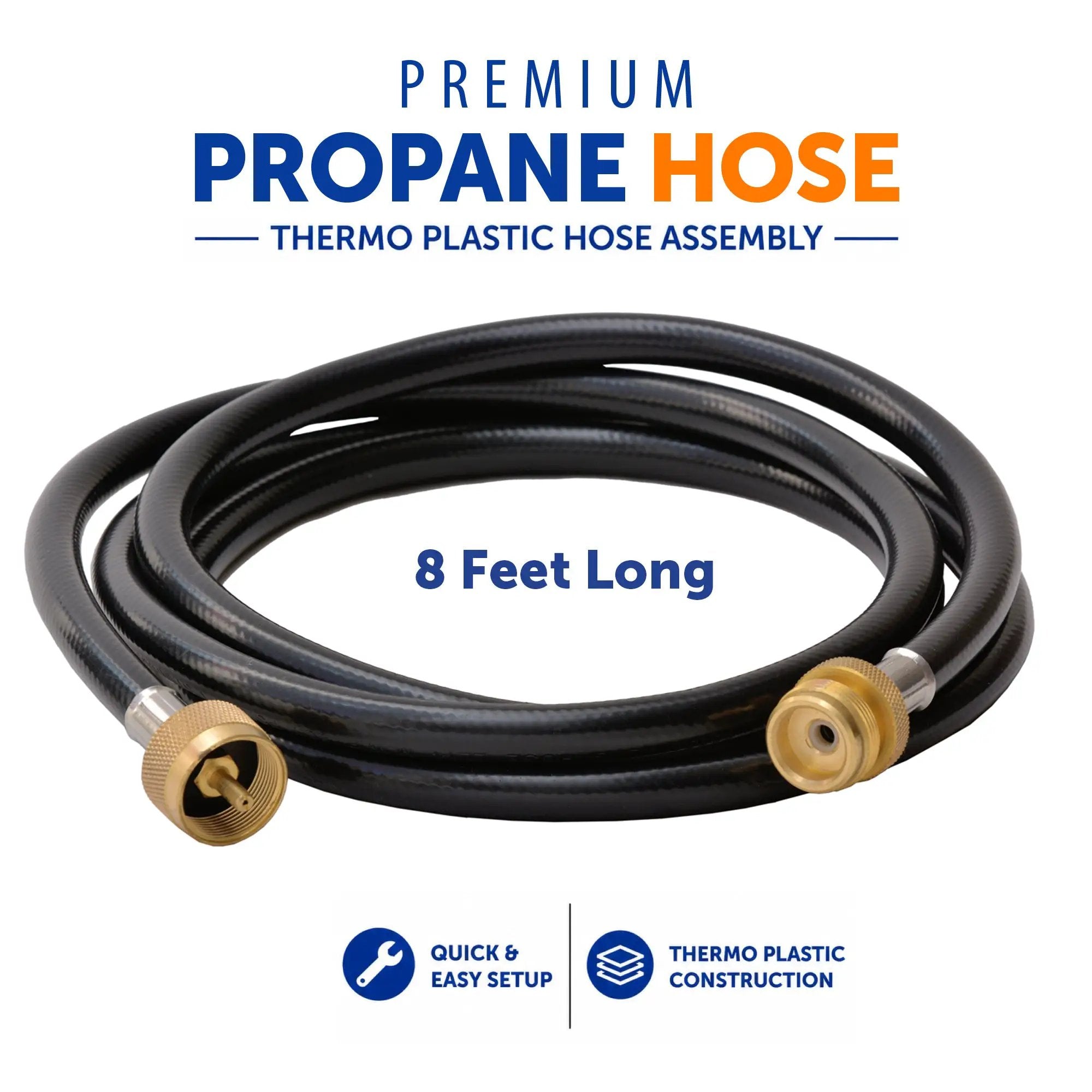 Flame King 8 Ft 1 Pound Propane Tank Gas Hose Adapter Extension by Flame King Products