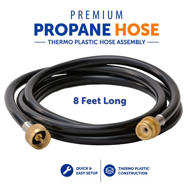Flame King 8 Ft 1 Pound Propane Tank Gas Hose Adapter Extension by Flame King Products