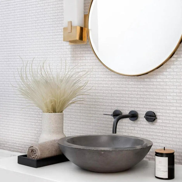 Pearl Beige 11x11 Glossy Matte Brick Glass Mosaic Tile (5 pack, 4.83 sq ft/case)