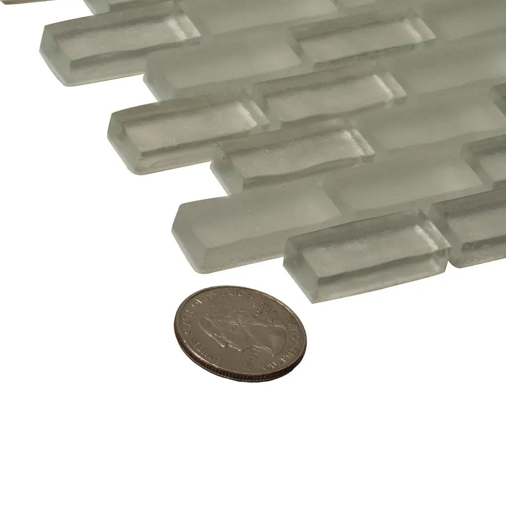 Pearl Beige 11x11 Glossy Matte Brick Glass Mosaic Tile (5 pack, 4.83 sq ft/case) by Apollo Tile