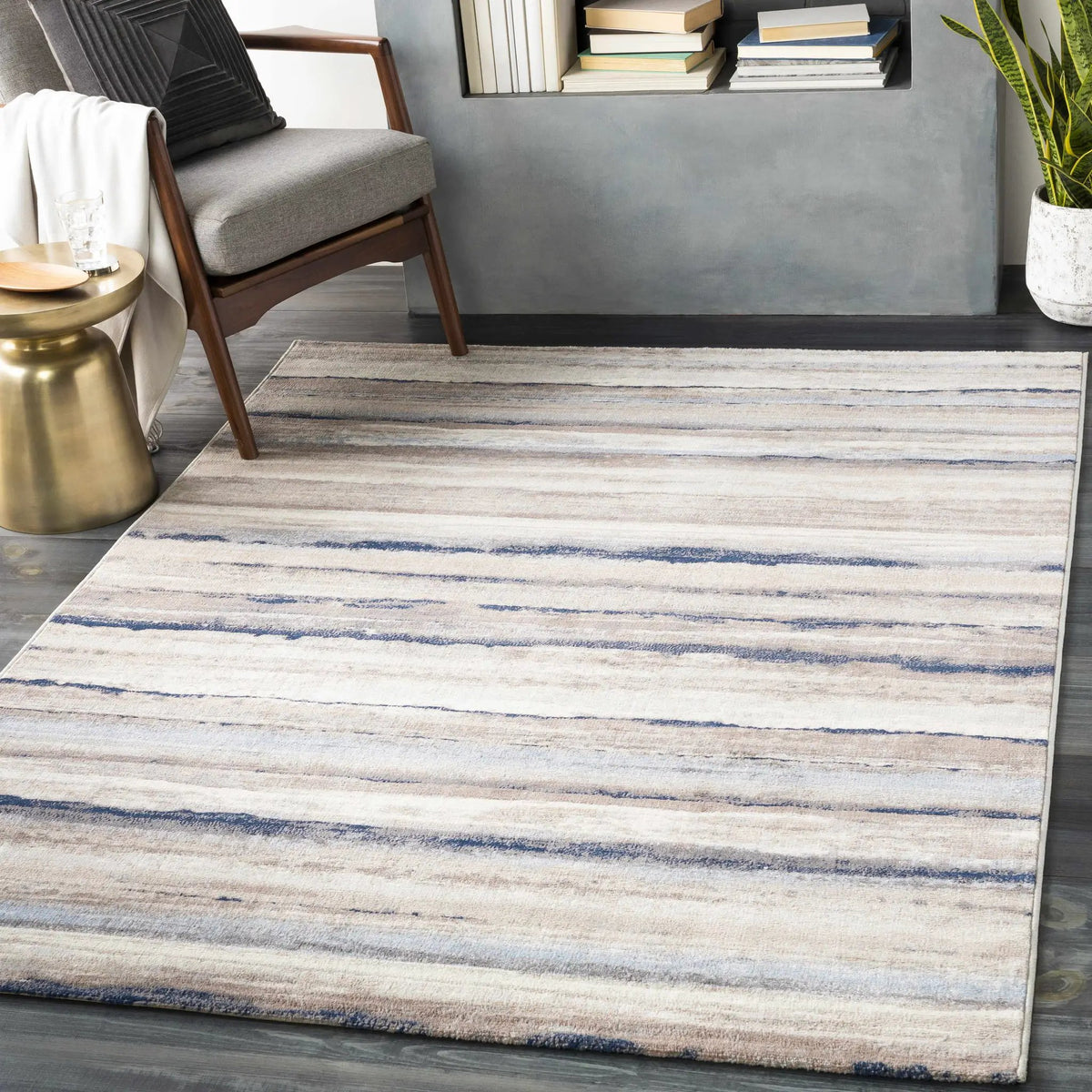 Aldavilla Abstract Striped Area Rug, installed in a room 8