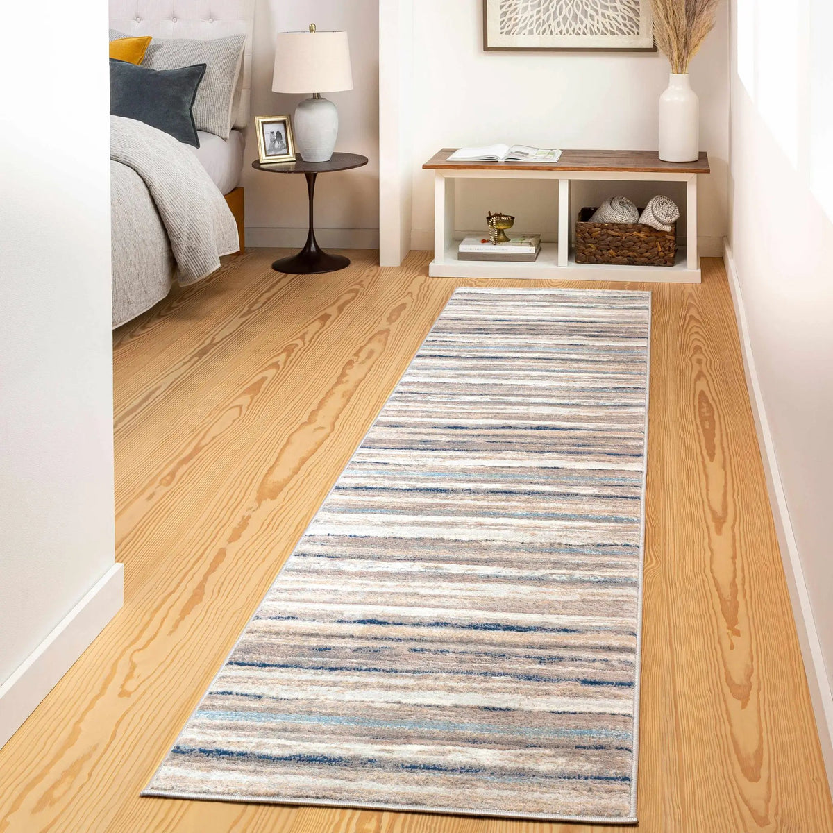 Aldavilla Abstract Striped Area Rug, installed in a room 3
