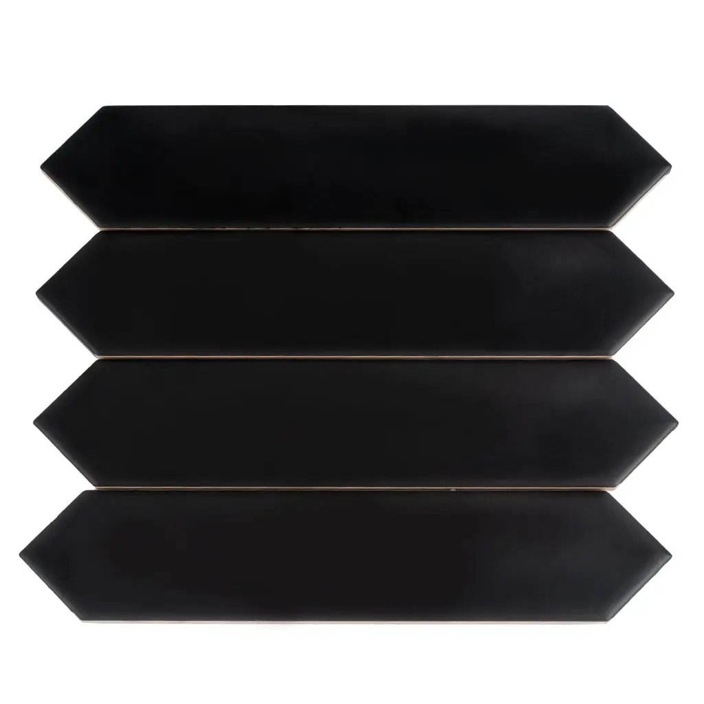 Black 2x10 Matte Picket Ceramic Tile (44 pack, 5.38 sq ft/case) by Apollo Tile