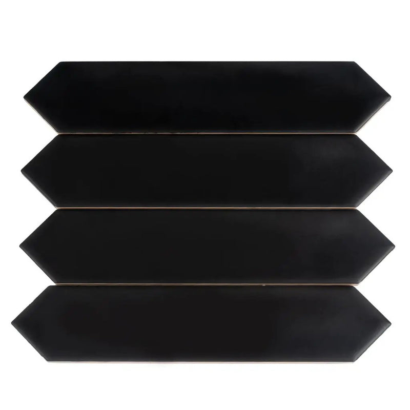 Black 2x10 Matte Picket Ceramic Tile (44 pack, 5.38 sq ft/case) by Apollo Tile