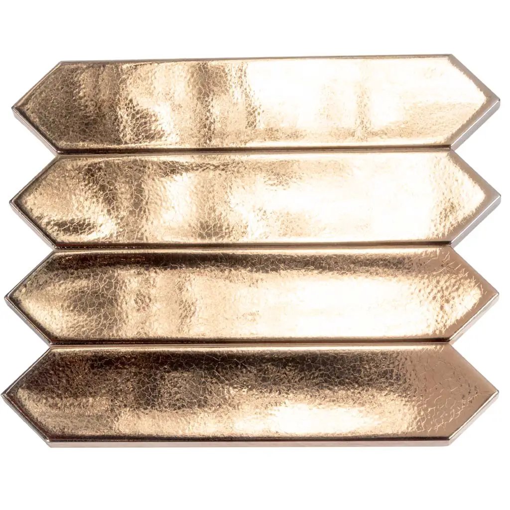 Gold 2x10 Glossy Picket Ceramic Tile (44 pack, 5.38 sq ft/case) by Apollo Tile