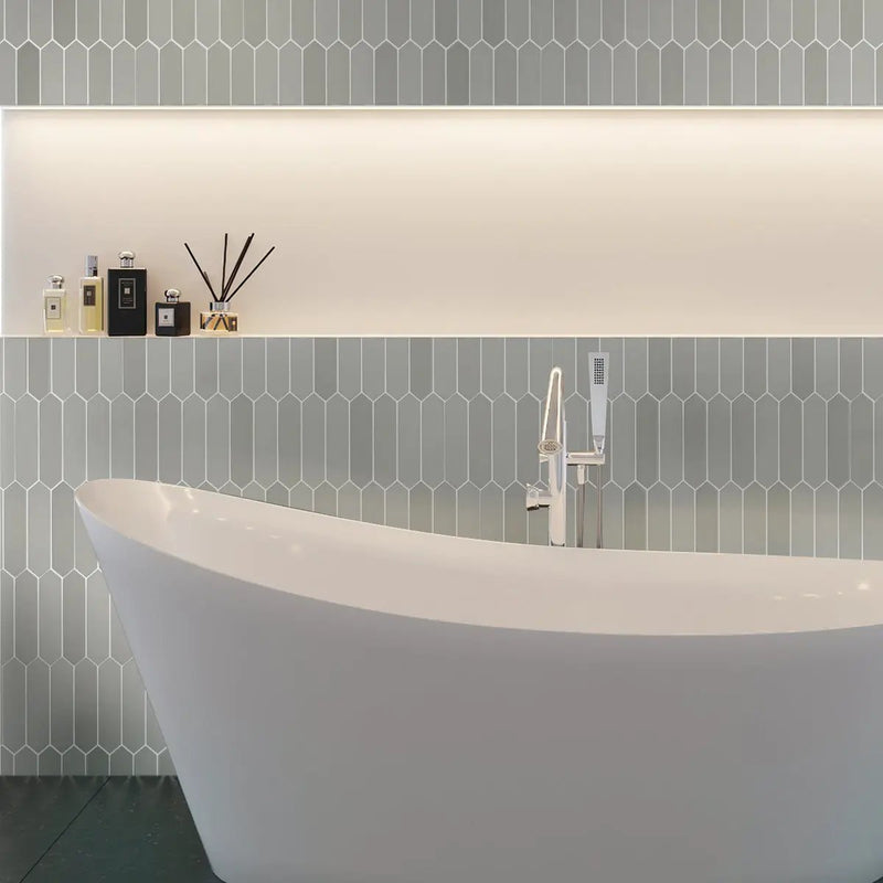 Gray 2x10 Matte Picket Ceramic Tile (44 pack, 5.38 sq ft/case) by Apollo Tile