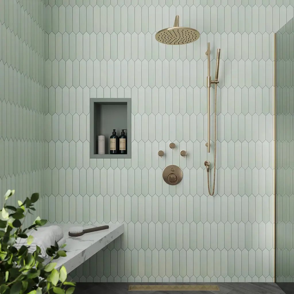 Tea Green 2x10 Matte Picket Ceramic Tile (44 pack, 5.38 sq ft/case) by Apollo Tile
