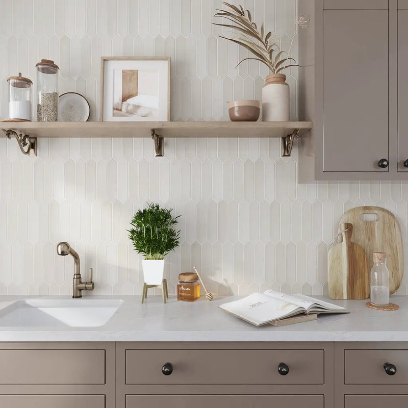 Beige 2x10 Matte Picket Ceramic Tile (44 pack, 5.38 sq ft/case) by Apollo Tile