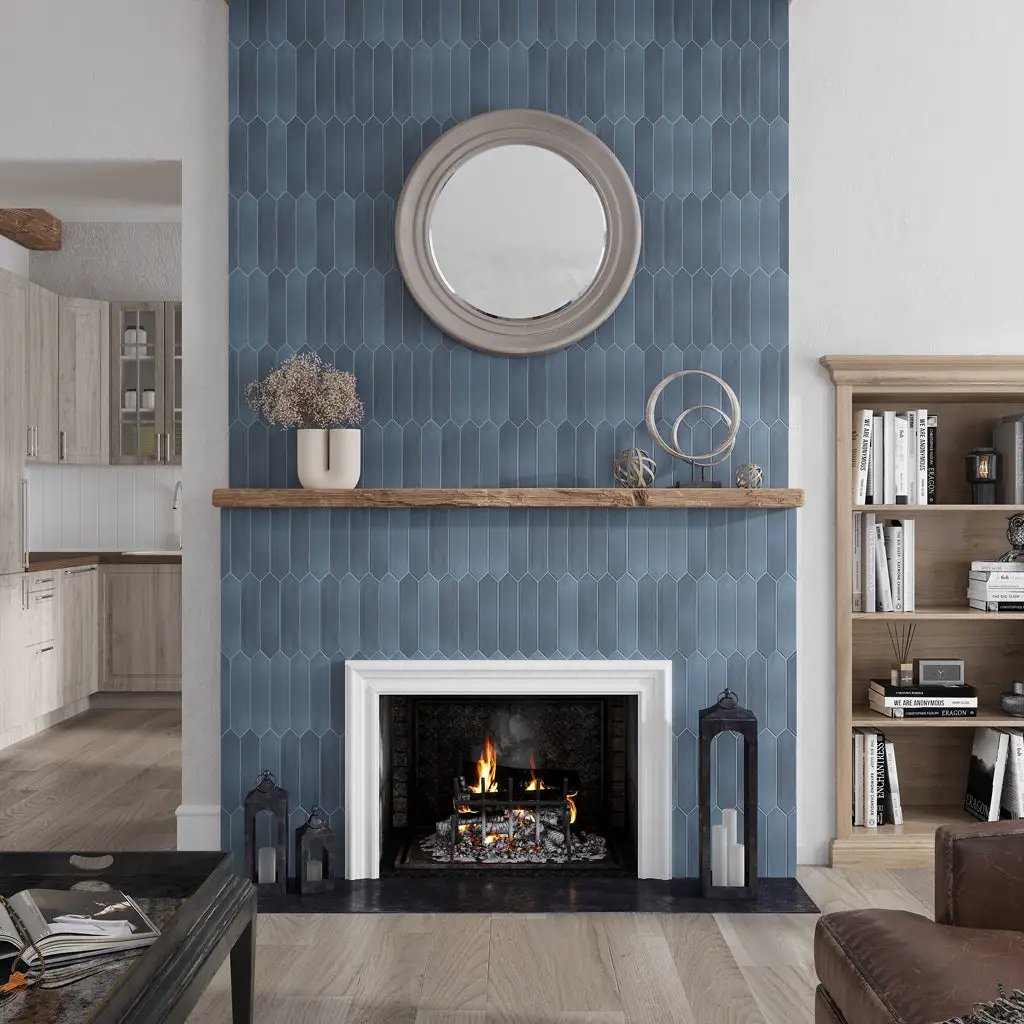 Blue 2x10 Matte Picket Ceramic Tile (44 pack, 5.38 sq ft/case) by Apollo Tile